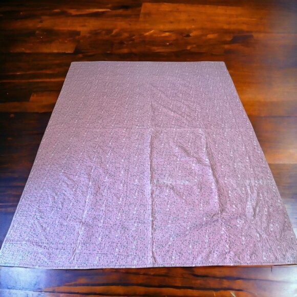 Antique Vintage Tulip Applique Quilt Reversible Date Embroidred 1931  92" x 78" - Picture 3 of 13